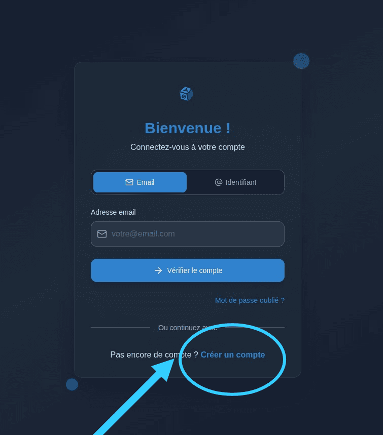 Page de connexion et mot de passe oublié