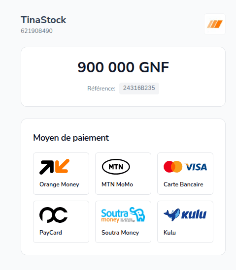 Sélection du mode de paiement